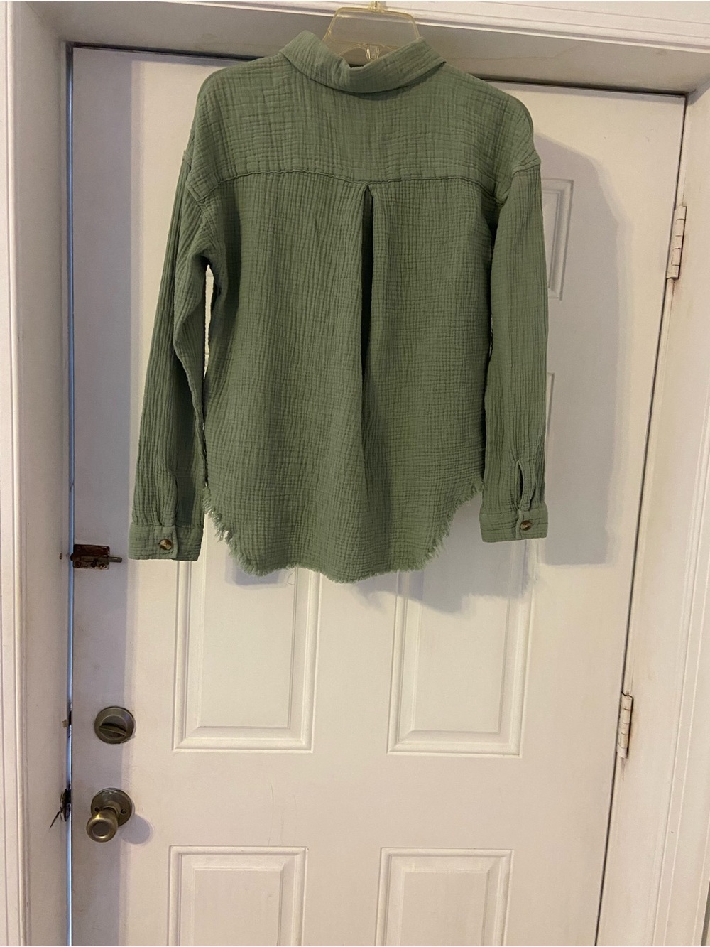 Thread & Supply Olive Utility Button-Front/Shacket - Picture 4 of 8